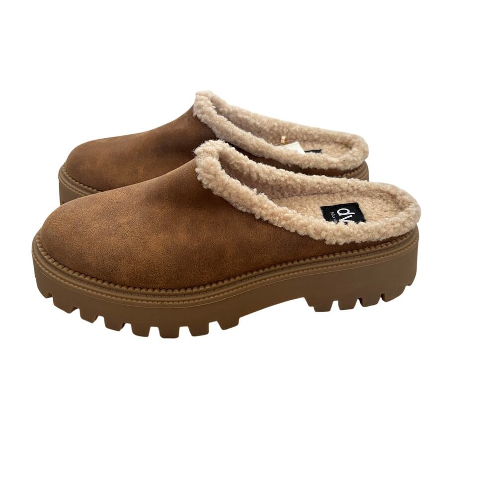 DV Dolce Vita Women's Laddie Cozy Platform Clog Mules - Tan - Size